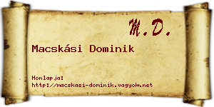 Macskási Dominik névjegykártya