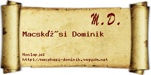 Macskási Dominik névjegykártya