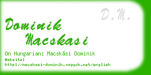 dominik macskasi business card