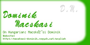 dominik macskasi business card